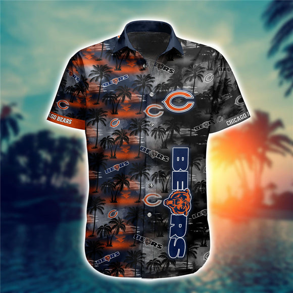 15% OFF Men's Chicago Bears Hawaiian Shirt Palm Tree For Sale