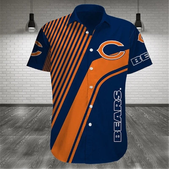 15% OFF Men's Chicago Bears Shirt Stripes Short Sleeve