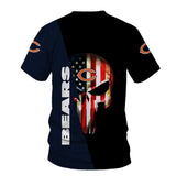 15% OFF Men’s Chicago Bears T Shirt Flag USA Black & Green