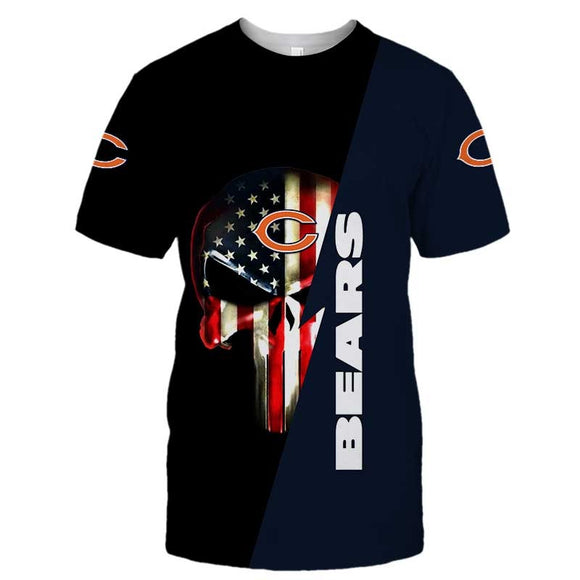 15% OFF Men’s Chicago Bears T Shirt Flag USA Black & Green