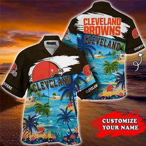 15% OFF Men's Cleveland Browns Hawaiian Shirt Paradise Floral