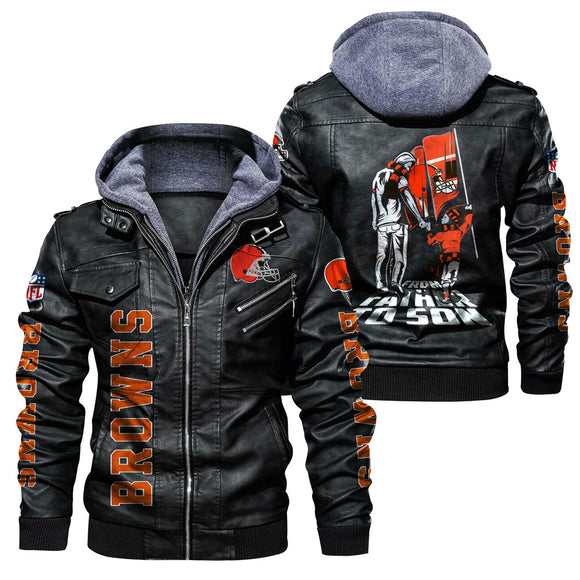 30 % OFF Men’s Cleveland Browns Leather Jacket - Hurry Up Limited Time