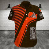15% OFF Men's Cleveland Browns Shirt Stripes Short Sleeve