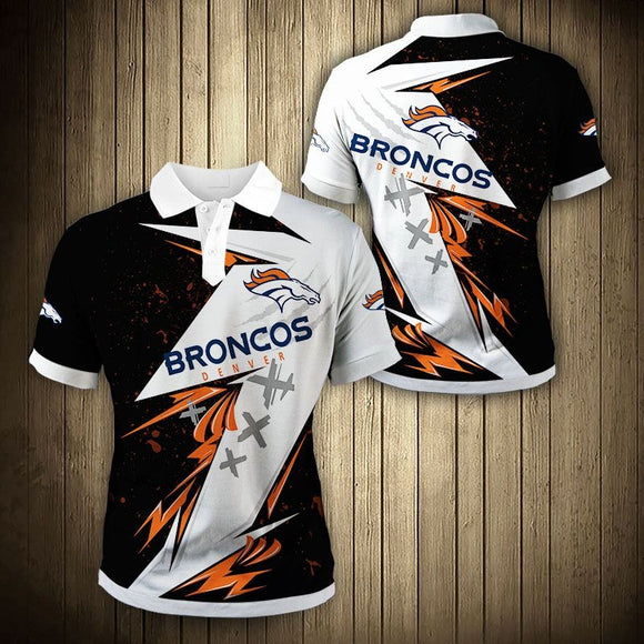 20% OFF Men’s Denver Broncos Polo Shirt White & Black