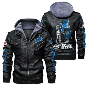 30 % OFF Men’s Detroit Lions Leather Jacket - Hurry Up Limited Time