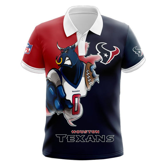 20% OFF Men’s Houston Texans Polo Shirt Mascot On Sale