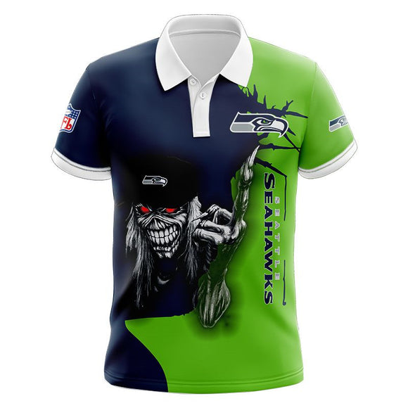 20% OFF Iron Maiden Fuck Seattle Seahawks Polo Shirt Cheap For Sale