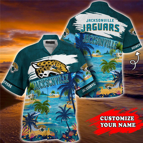 15% OFF Men's Jacksonville Jaguars Hawaiian Shirt Paradise Floral