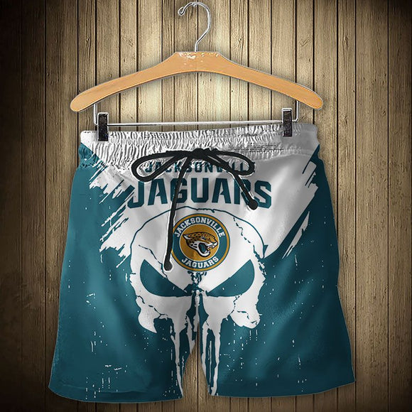 15% SALE OFF Men’s Jacksonville Jaguars Skull Shorts For Sale