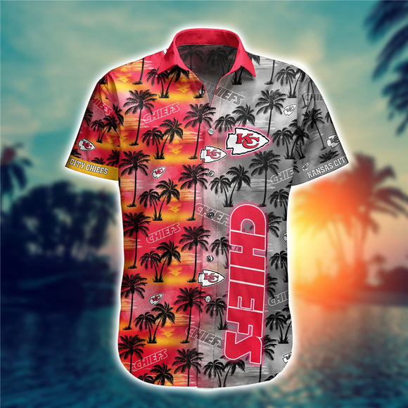 15% OFF Men's Kansas City Chiefs Hawaiian Shirt Palm Tree For Sale