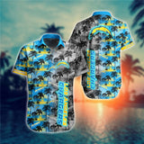 15% OFF Men's Los Angeles Chargers Hawaiian Shirt Palm Tree For Sale