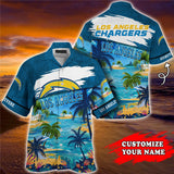 15% OFF Men's Los Angeles Chargers Hawaiian Shirt Paradise Floral