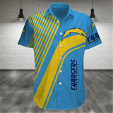 15% OFF Men's Angeles Chargers Shirt Stripes Short Sleeve