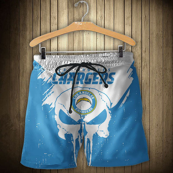 15% SALE OFF Men’s Los Angeles Chargers Skull Shorts For Sale