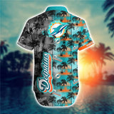 15% OFF Men's Miami Dolphins Hawaiian Shirt Palm Tree For Sale
