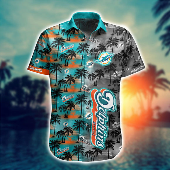 15% OFF Men's Miami Dolphins Hawaiian Shirt Palm Tree For Sale