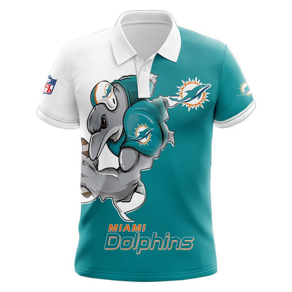 20% OFF Men’s Miami Dolphins Polo Shirt Mascot On Sale
