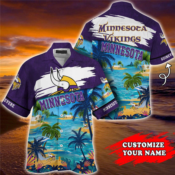 15% OFF Men's Minnesota Vikings Hawaiian Shirt Paradise Floral