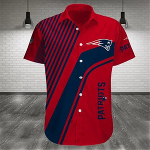 15% OFF Men's New England Patriots Shirt Stripes Short Sleeve
