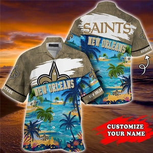 15% OFF Men's New Orleans Saints Hawaiian Shirt Paradise Floral