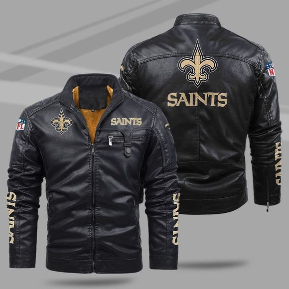 20% OFF Best Men's New Orleans Saints Leather Jackets Motorcycle Cheap