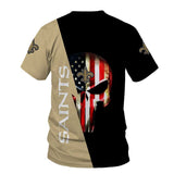 15% OFF Men’s New Orleans Saints T Shirt Flag USA