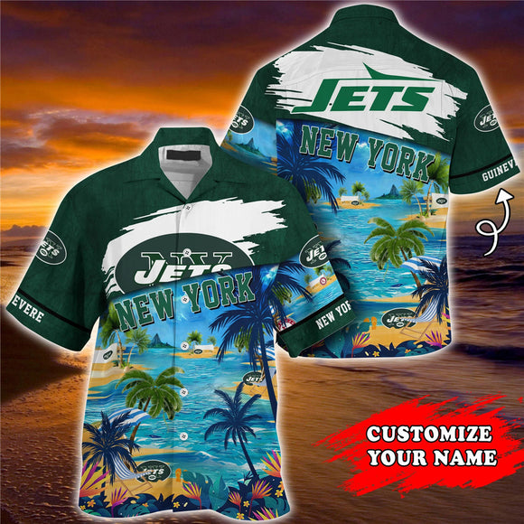 18% OFF Men's New York Jets Hawaiian Shirt Paradise Floral