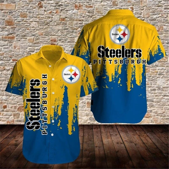 15% OFF Men’s Pittsburgh Steelers Button Down Shirt Graffiti On Sale