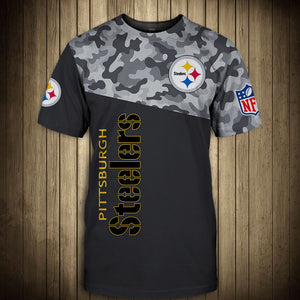 15% OFF Men’s Pittsburgh Steelers Camo T-shirt - Plus Size Available