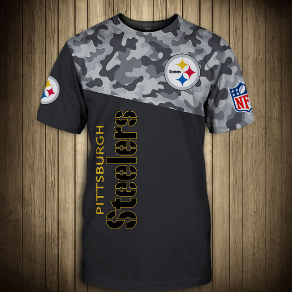 15% OFF Men’s Pittsburgh Steelers Camo T-shirt - Plus Size Available