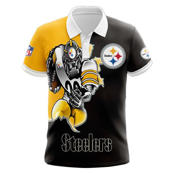20% OFF Men’s Pittsburgh Steelers Polo Shirt Mascot On Sale
