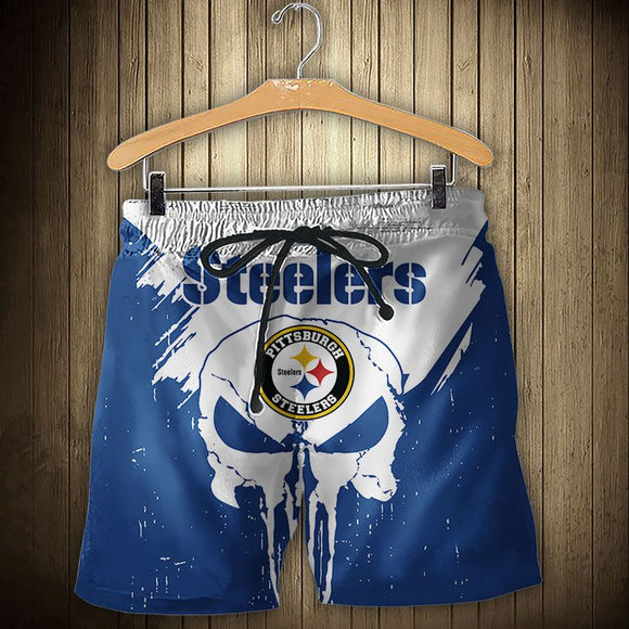 15% SALE OFF Men’s Pittsburgh Steelers Skull Shorts For Sale