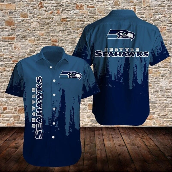 15% OFF Men’s Seattle Seahawks Button Down Shirt Graffiti On Sale