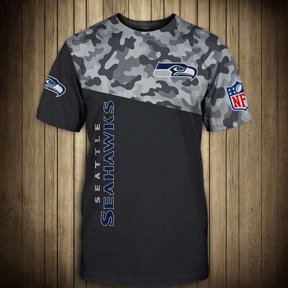 15% OFF Men’s Seattle Seahawks Camo T-shirt - Plus Size Available