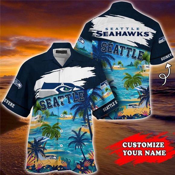 18% OFF Men's Seattle Seahawks Hawaiian Shirt Paradise Floral