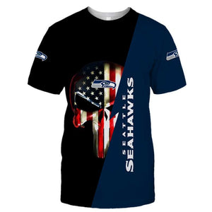 Men’s Seattle Seahawks T Shirt Flag USA
