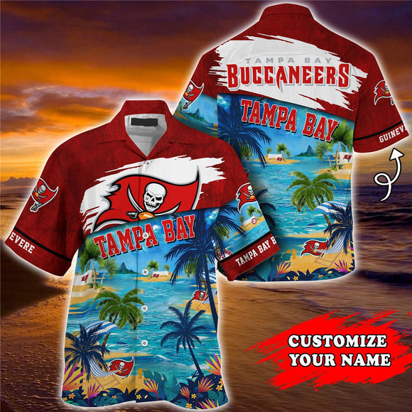 18% OFF Men's Tampa Bay Buccaneers Hawaiian Shirt Paradise Floral
