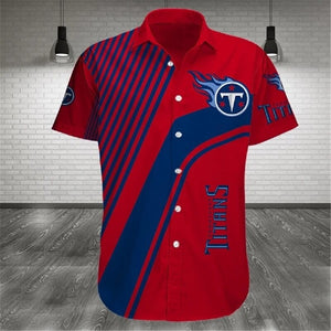 15% OFF Men's Tennessee Titans Shirt Stripes Short Sleeve