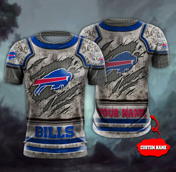 15% OFF Men’s Warrior Buffalo Bills T Shirt Custom Name