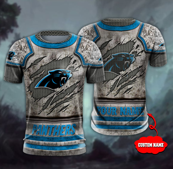 15% OFF Men’s Warrior Carolina Panthers T Shirt Custom Name