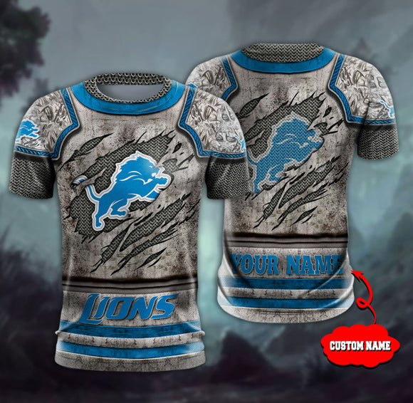 15% OFF Men’s Warrior Detroit Lions T Shirt Custom Name