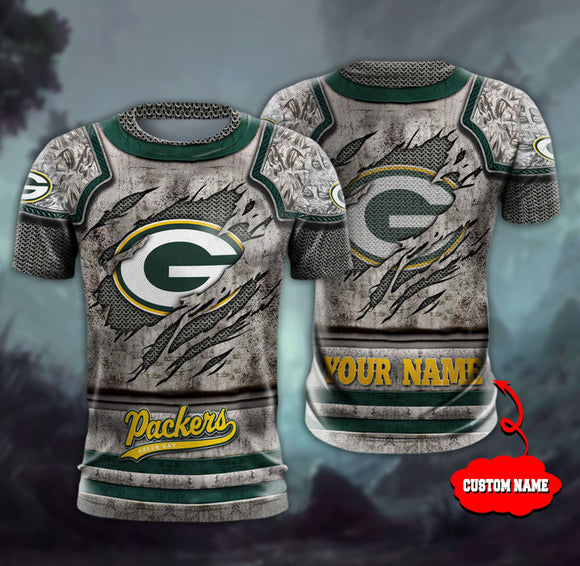 15% OFF Men’s Warrior Green Bay Packers T Shirt Custom Name
