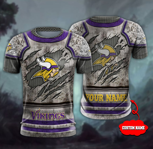 15% OFF Men’s Warrior Minnesota Vikings T Shirt Custom Name