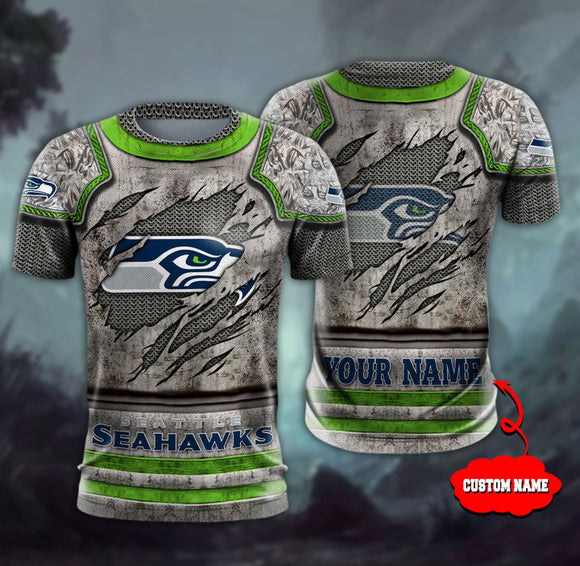 15% OFF Men’s Warrior Seattle Seahawks T Shirt Custom Name