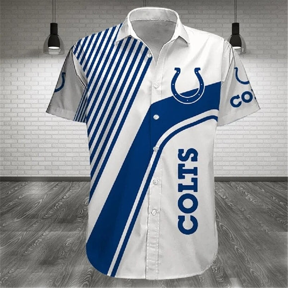 15% OFF Men's Indianapolis Colts Shirt Stripes Short Sleeve