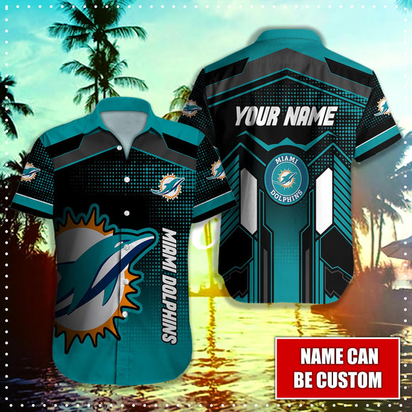 15% OFF Miami Dolphins Button Up Shirt Big Logo Custom Name