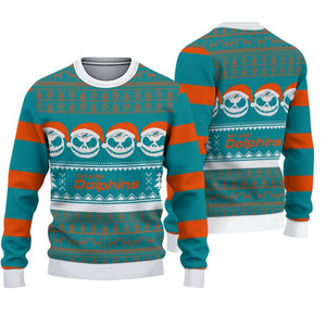 Miami Dolphins Crewneck Sweatshirt Jack Skellington