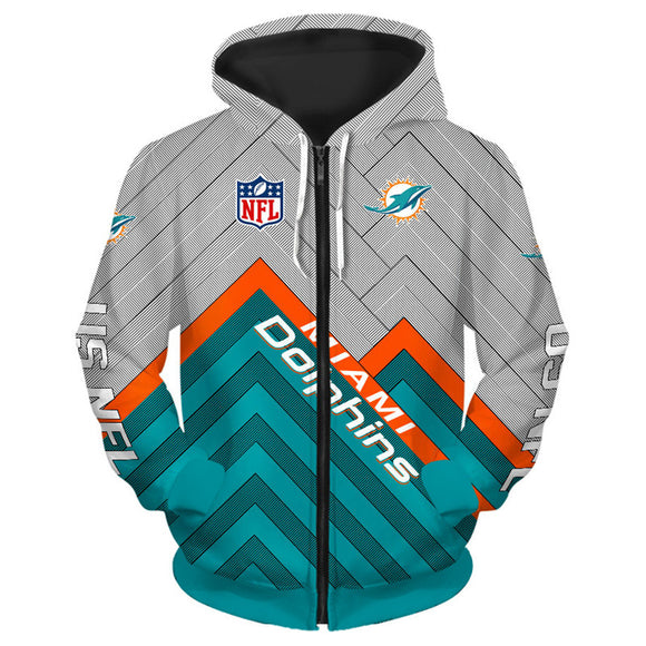 20% SALE OFF Miami Dolphins Full Zip Hoodie No 04