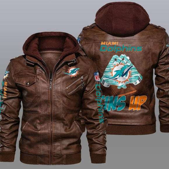 30% OFF New Design Miami Dolphins Leather Jacket For True Fan