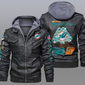 30% OFF New Design Miami Dolphins Leather Jacket For True Fan